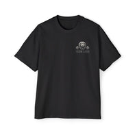 Iron Lion black heavyweight training tee with lion logo — relaxed-fit gym t-shirt