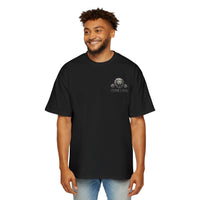 Iron Lion black heavyweight training tee with lion logo — relaxed-fit gym t-shirt