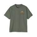 Iron Lion cypress green everyday tee with lion logo — relaxed-fit gym t-shirt