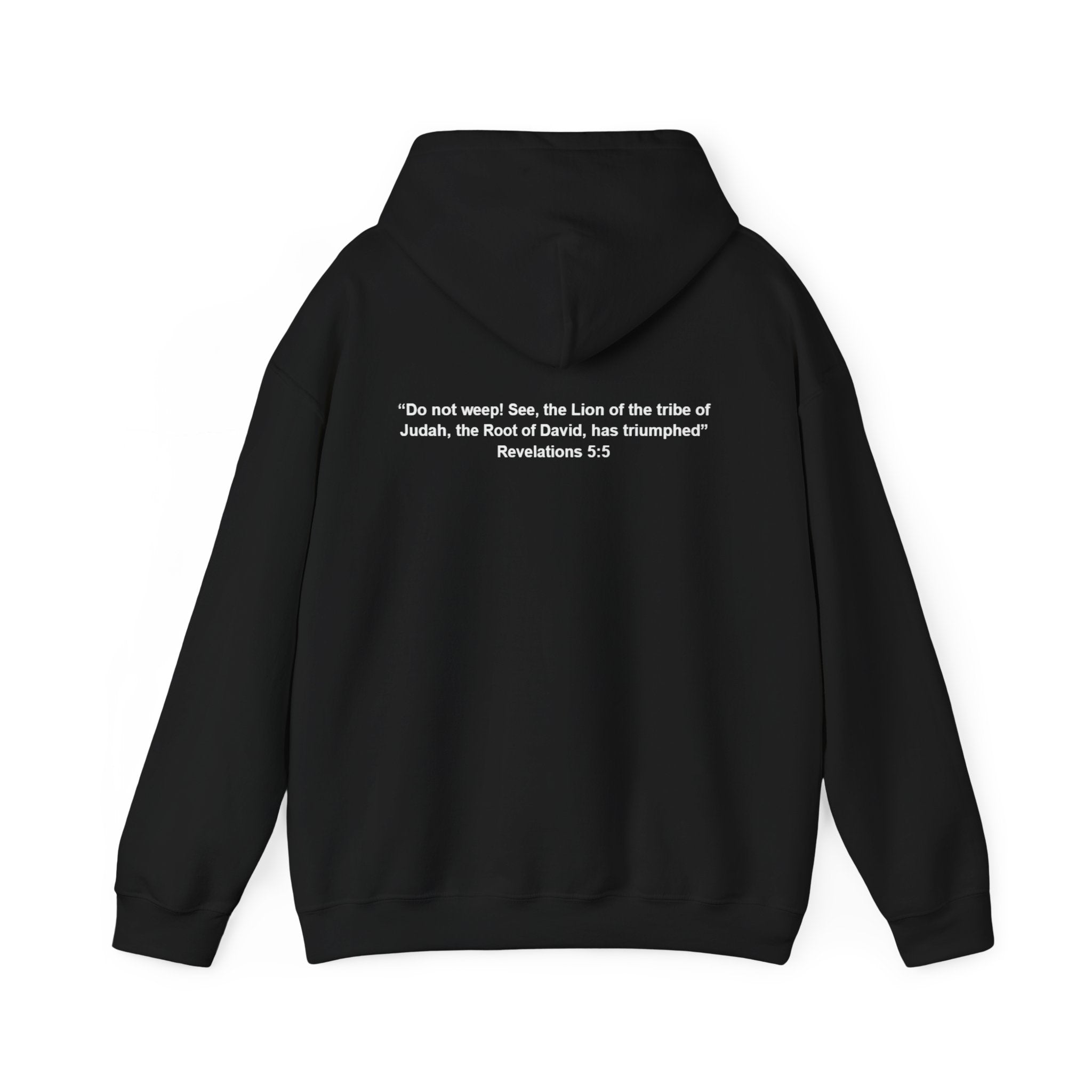 Iron Lion Rev 5:5 Lion of Judah hoodie in black with gold lion graphic