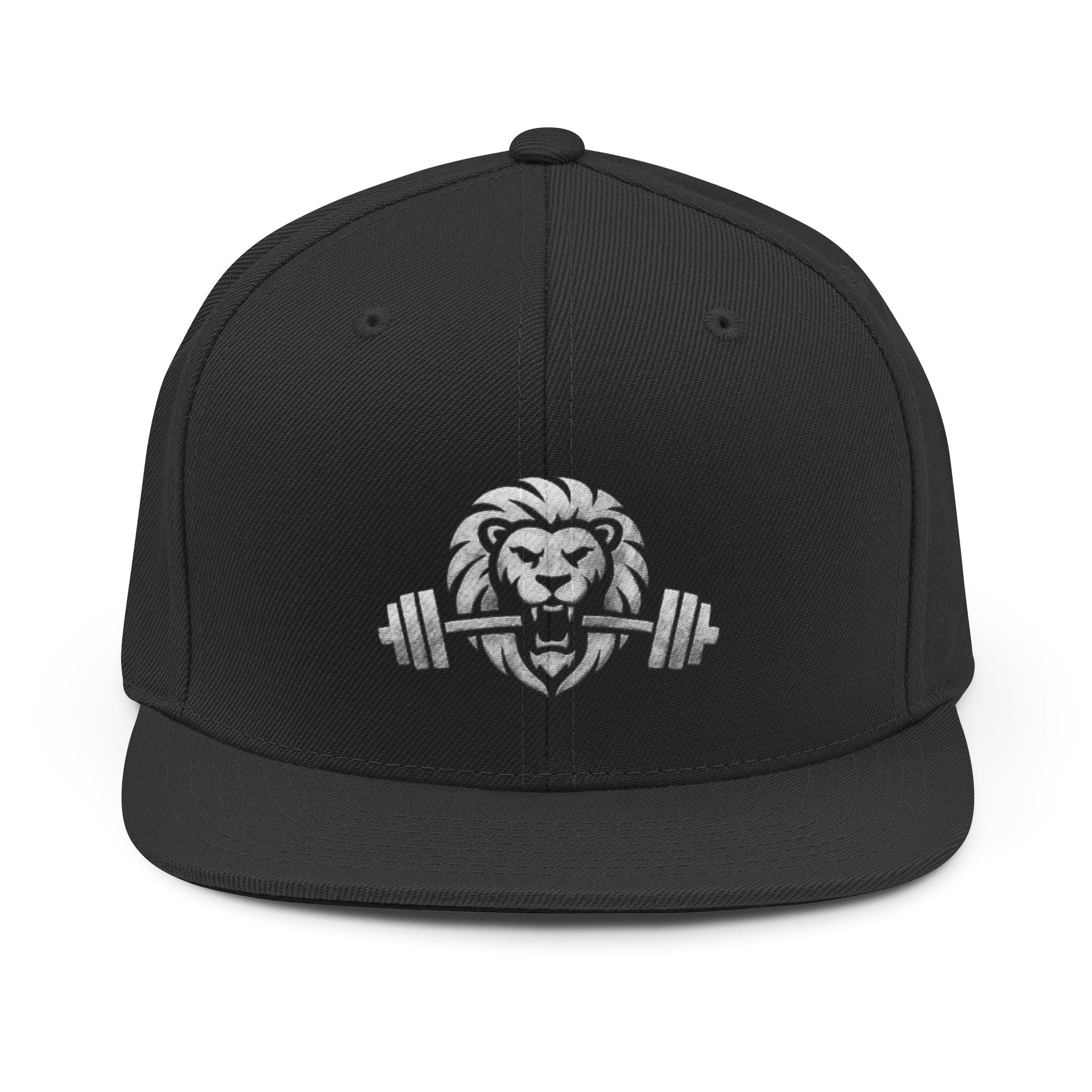 Iron Lion black-and-gold training snapback with gold lion mark — gym snapback