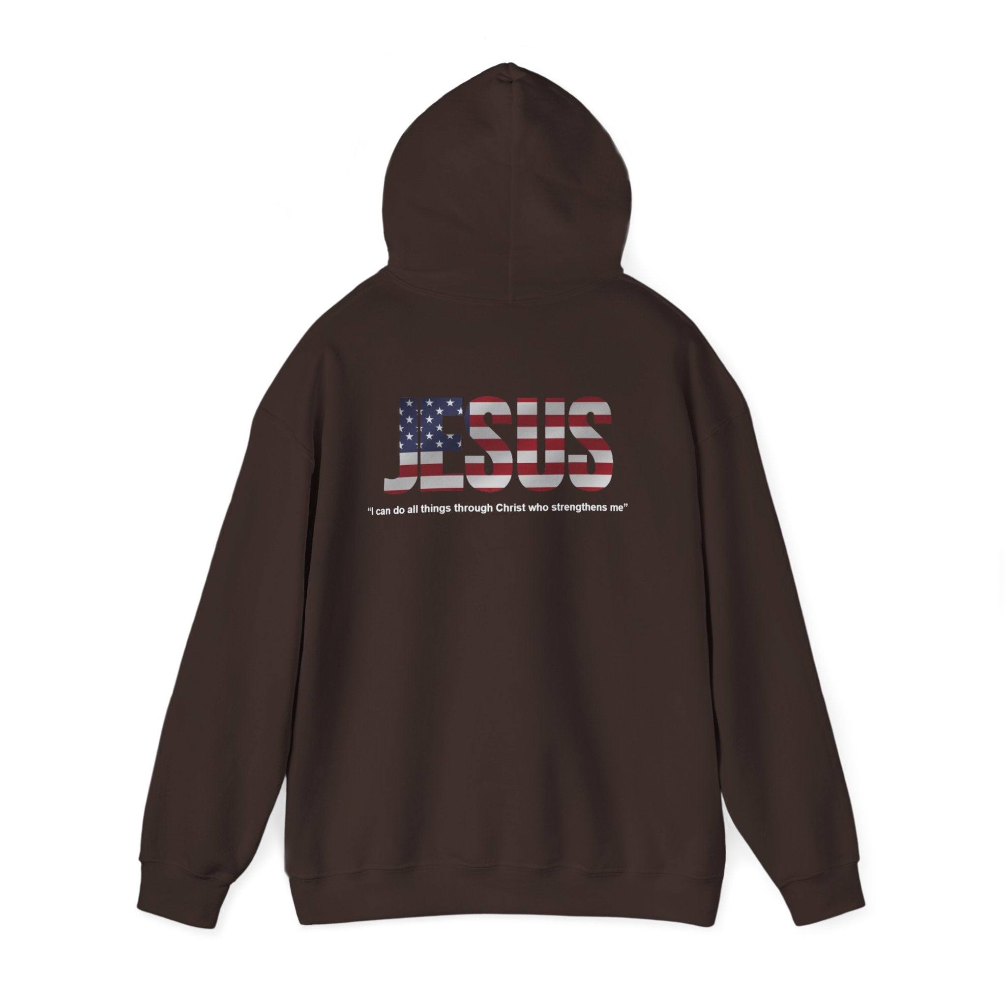 Iron Lion American flag hoodie in black with gold graphic — patriotic gym hoodie