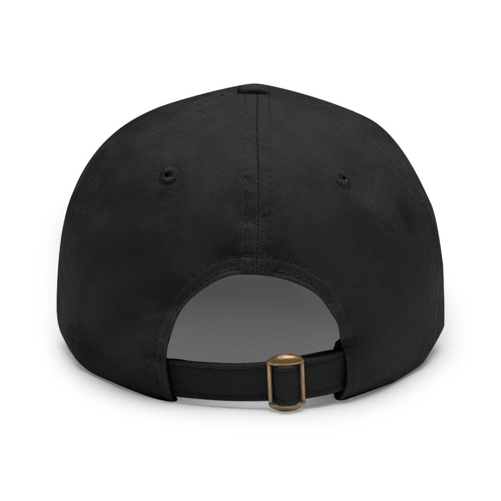 Iron Lion black ball cap with leather patch lion mark — gym dad hat