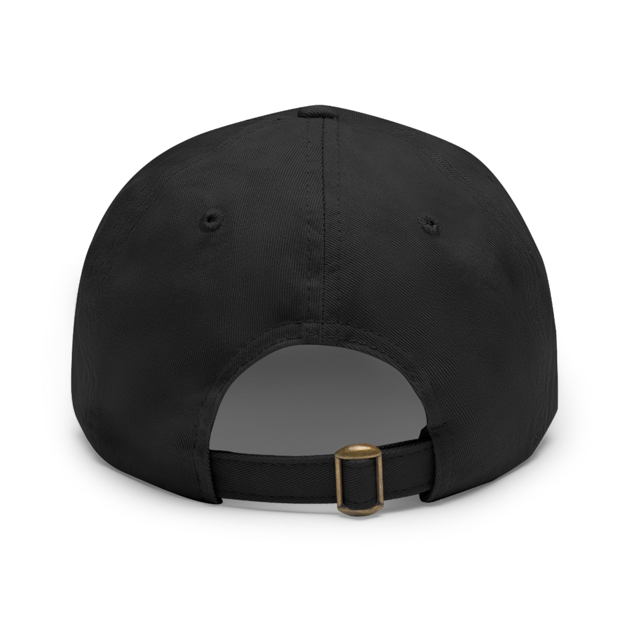 Iron Lion black ball cap with leather patch lion mark — gym dad hat