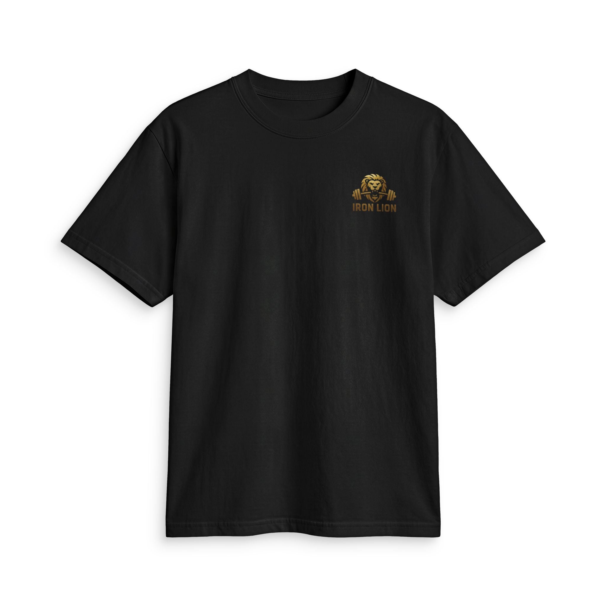 Iron Lion Essential Tee in white — classic-fit everyday gym t-shirt with lion mark