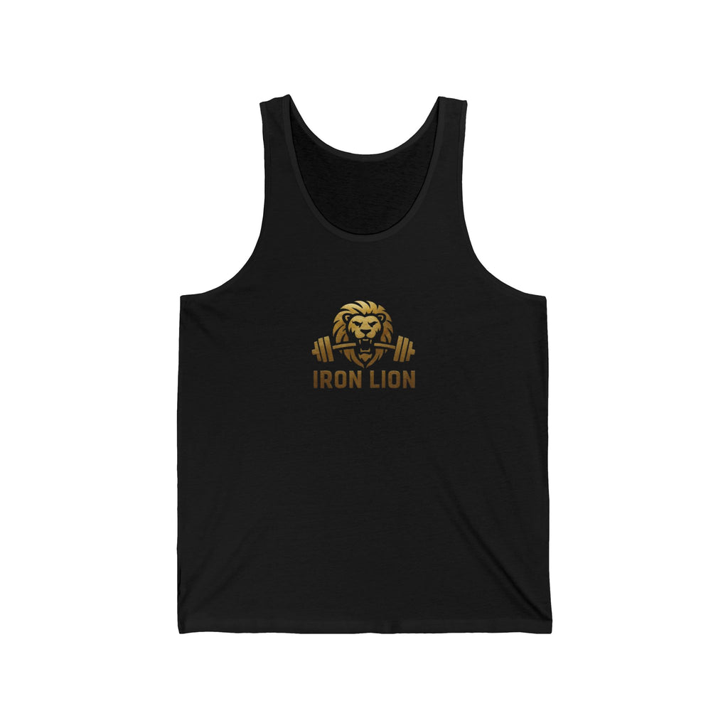 Iron Lion Philippians 4:13 black jersey tank top — Christian workout tank