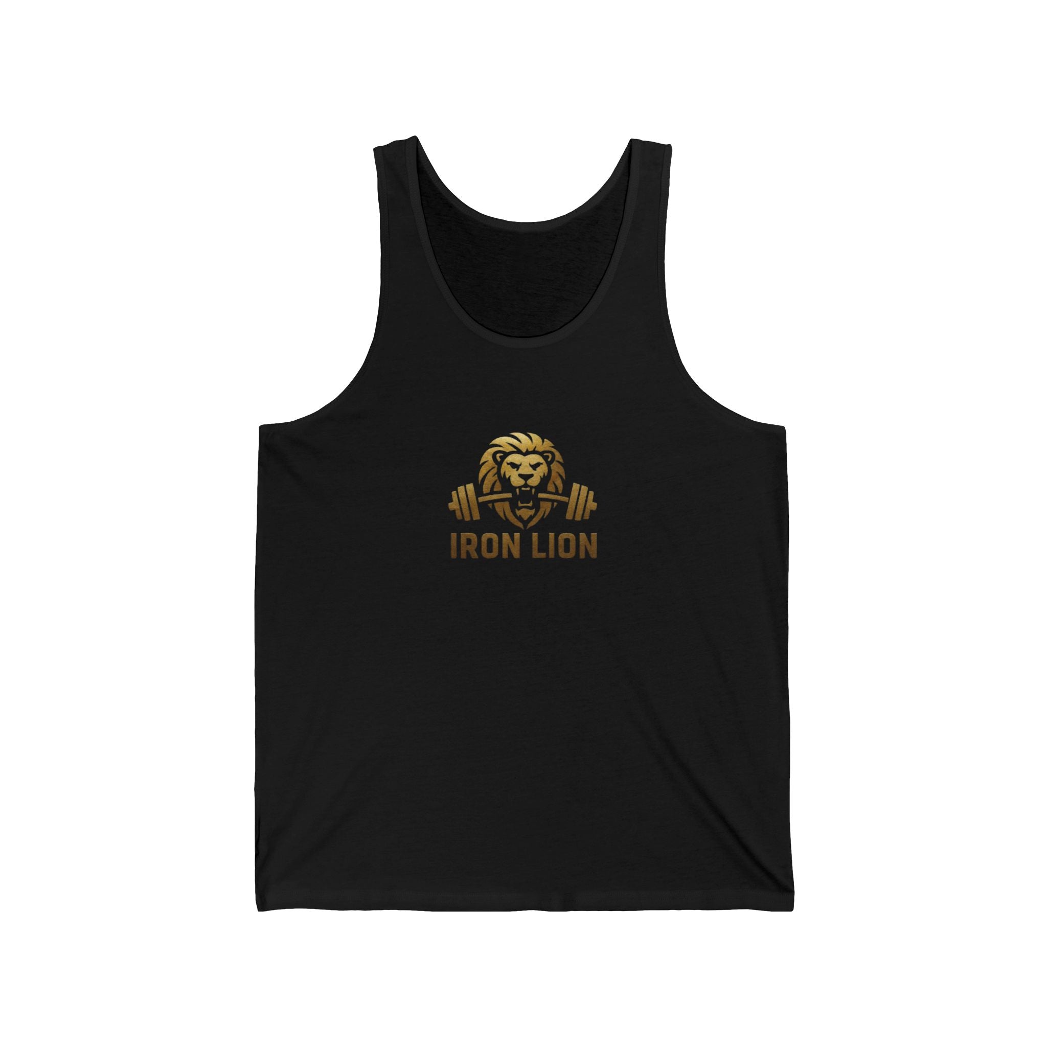 Iron Lion Philippians 4:13 black jersey tank top — Christian workout tank