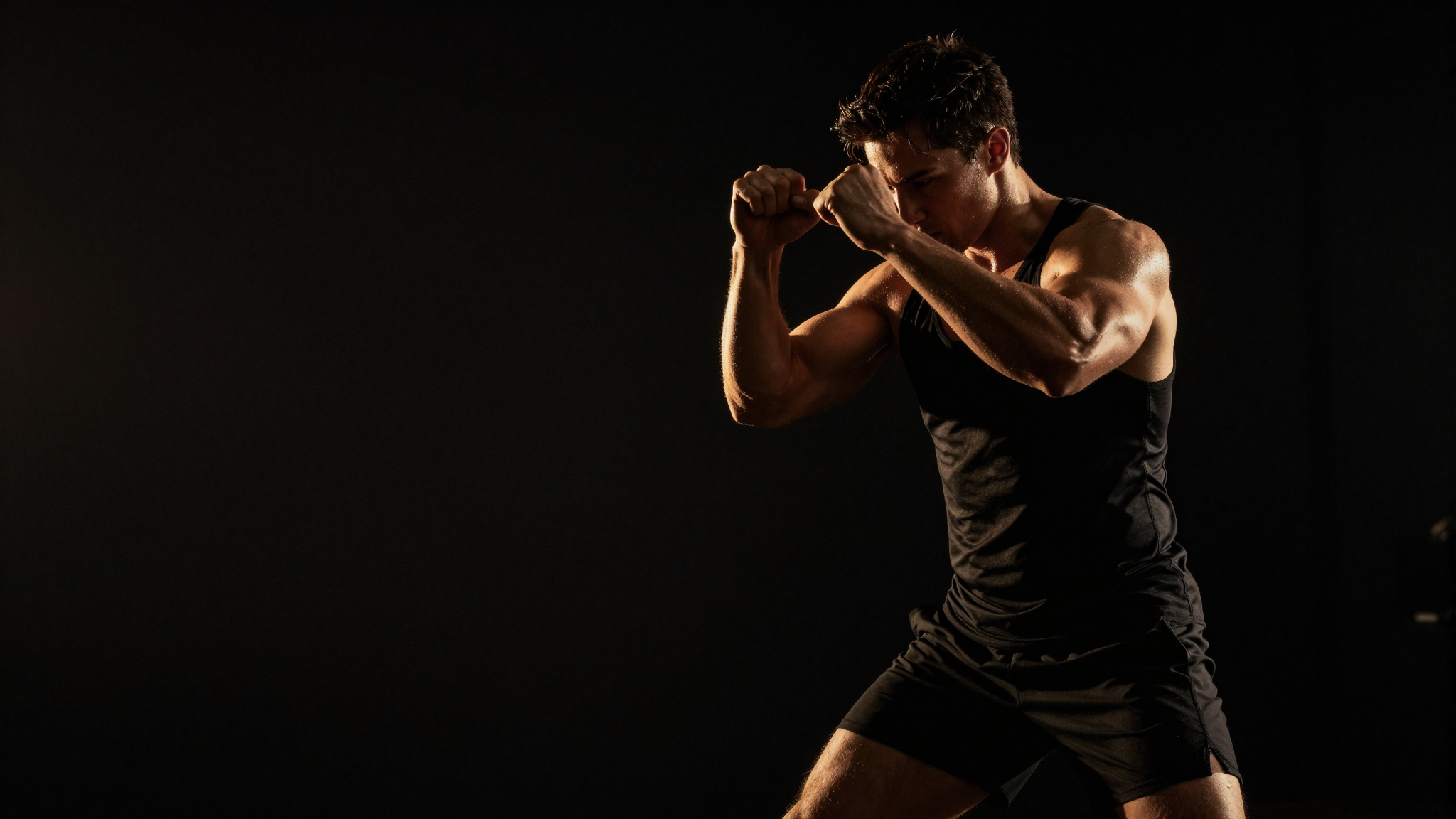 Iron Lion hero - athlete training, black and gold